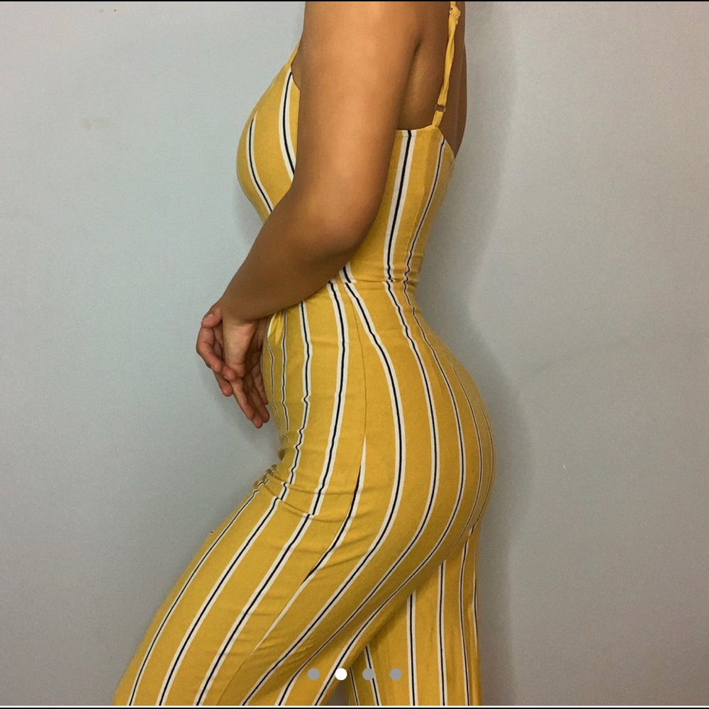 BERSHKA Mustard Yellow Jumpsuit
